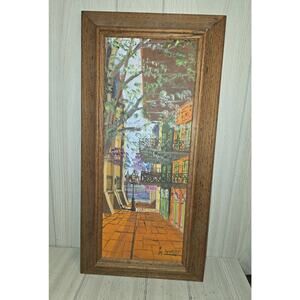 Herbert Spencer Pirates Alley Looking To Jackson SQ New Orleans Oil Painting 72'